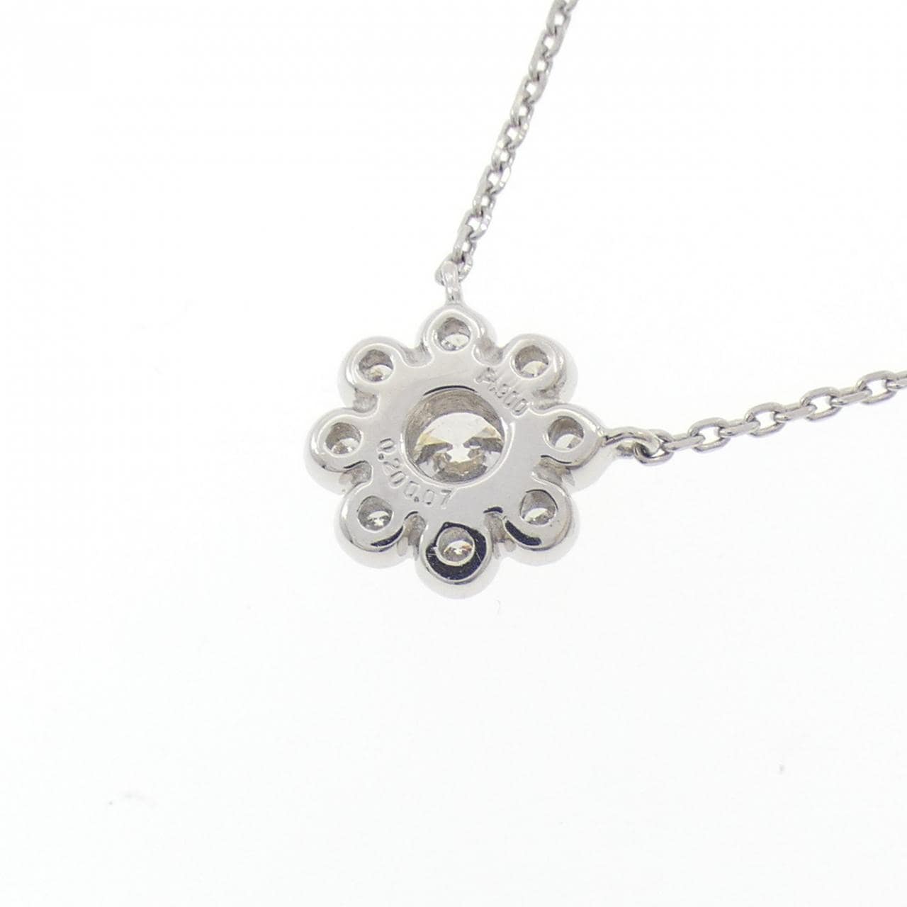 PT900/PT850 フラワー ダイヤモンド ネックレス 0.20CT