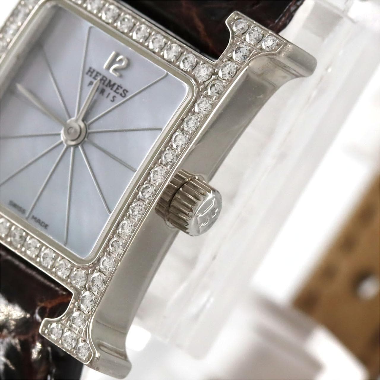 【ノーメンテナンス還元価格】エルメス Hウォッチ WG/D HH1.191 WG クォーツ