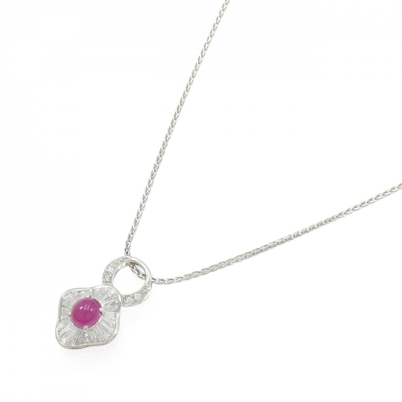 PT900/PT850 ルビー ネックレス 1.26CT