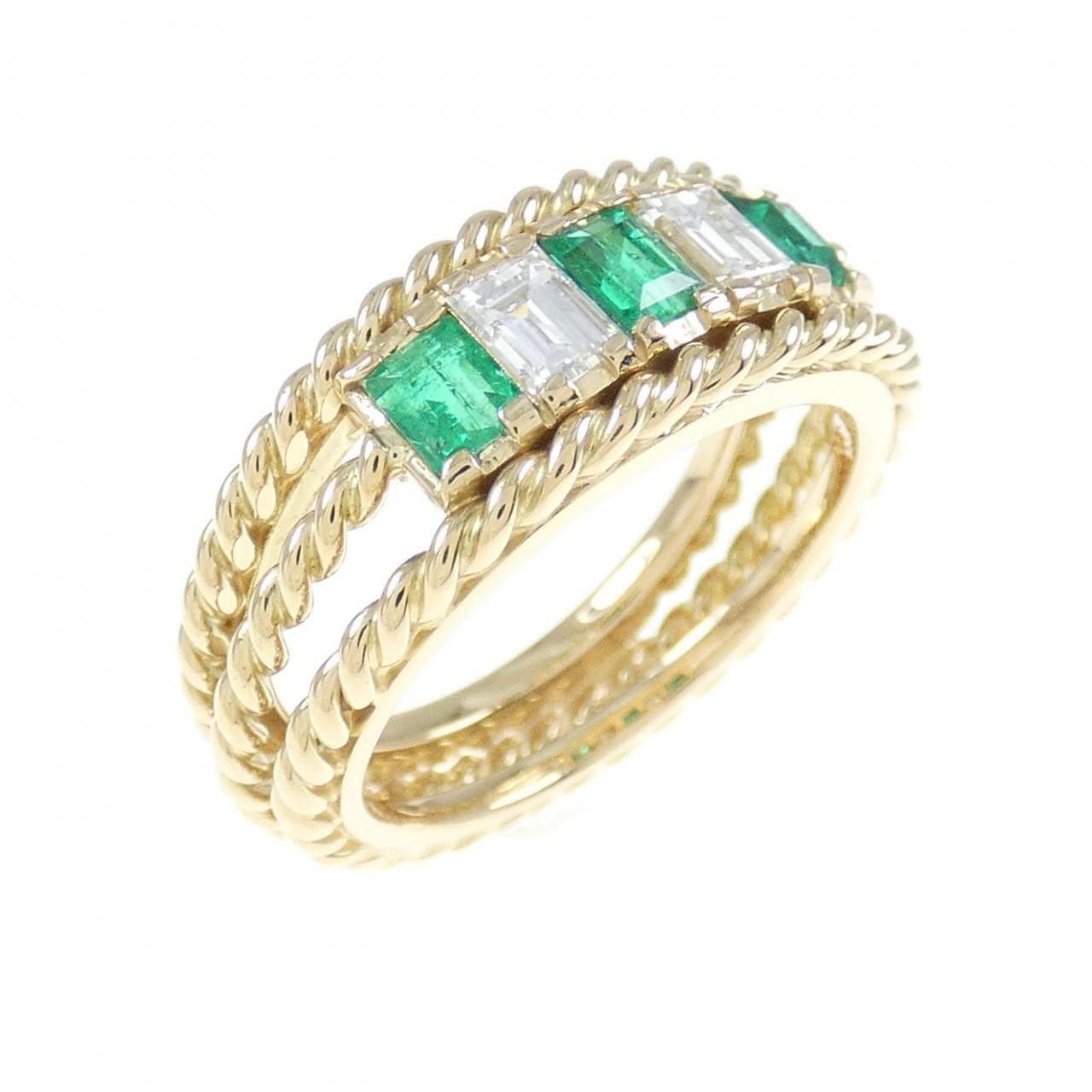 K18YG emerald ring 0.44CT