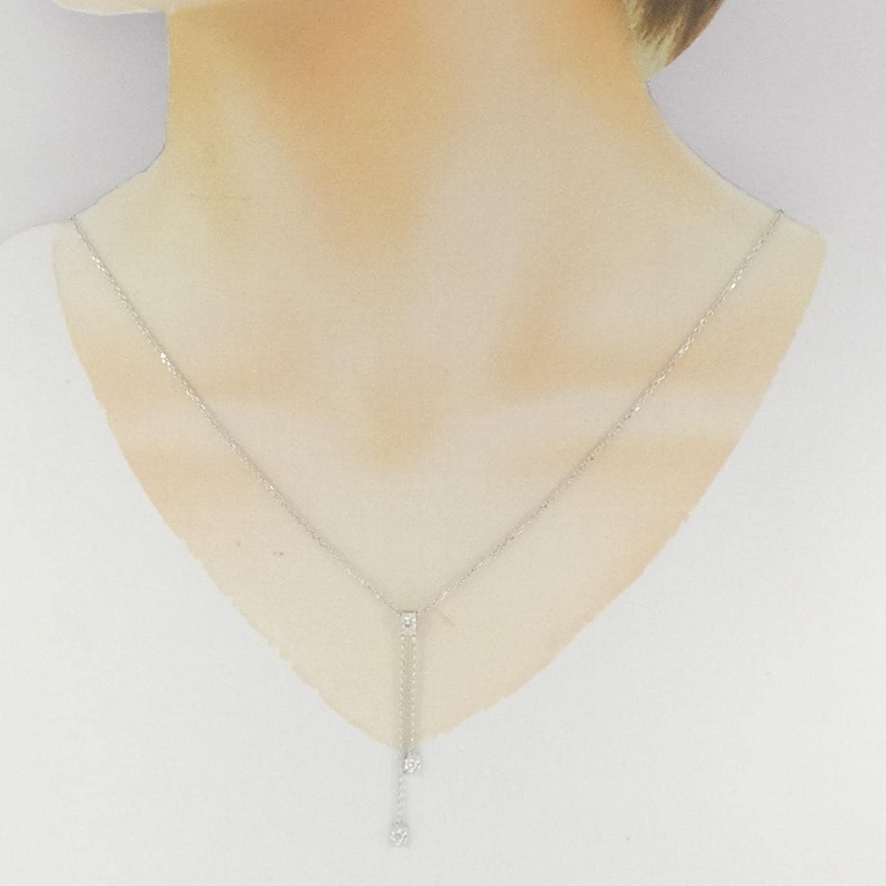 K18WG ダイヤモンド ネックレス 0.23CT