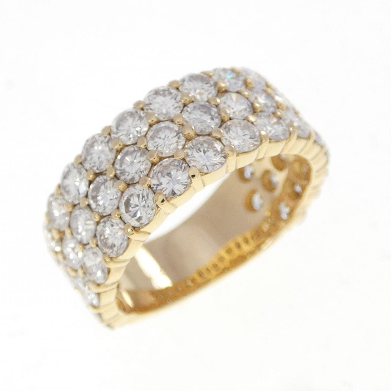 K18YG パヴェ ダイヤモンド リング 2.96CT