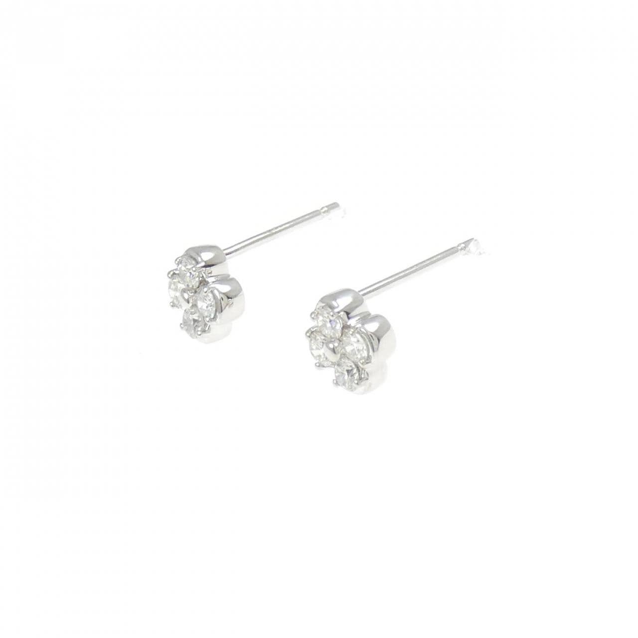 PT900 フラワー ダイヤモンド ピアス 0.20CT
