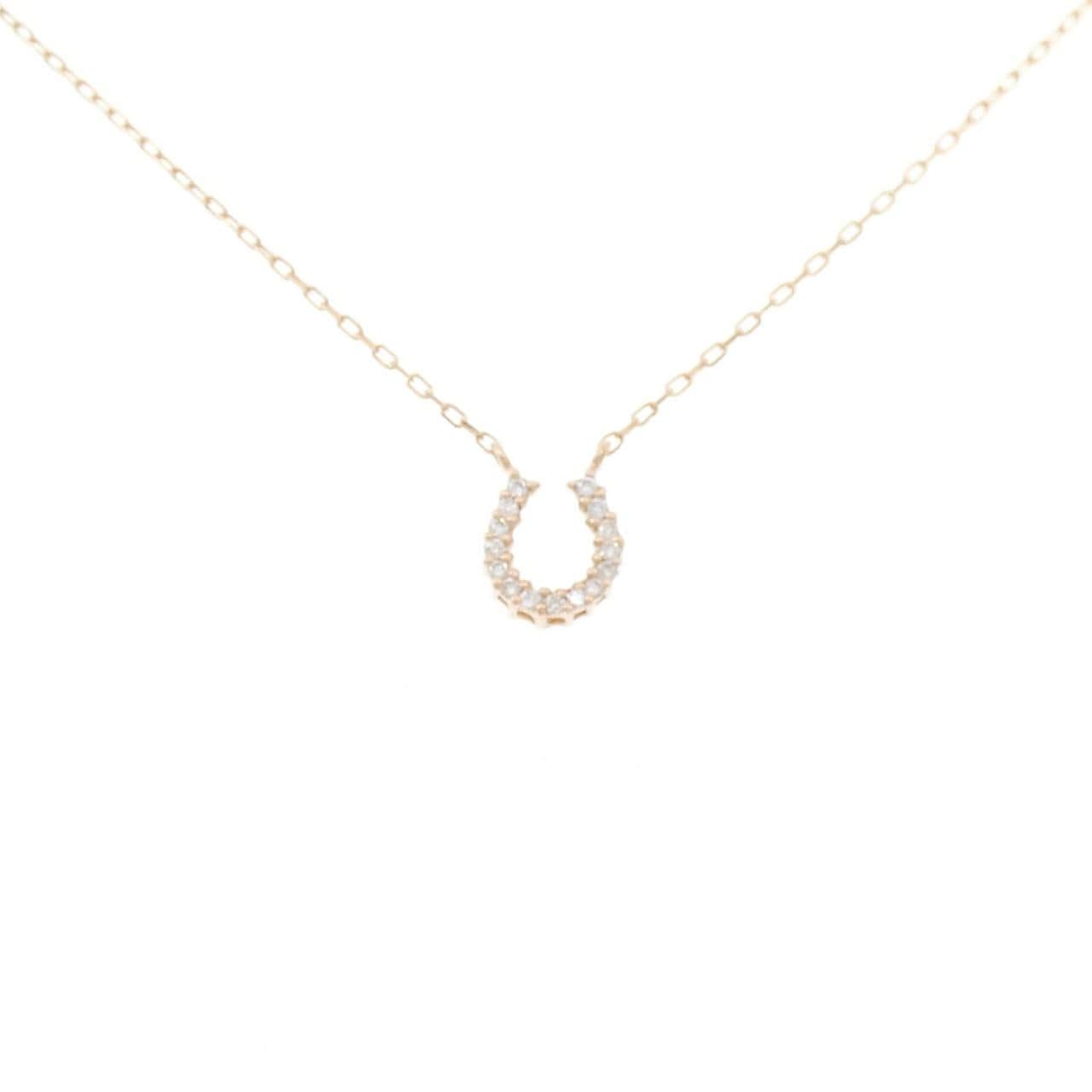 K10PG Horseshoe Diamond Necklace 0.06CT