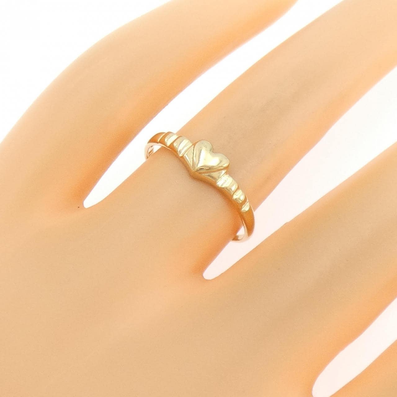 K18YG ハート リング