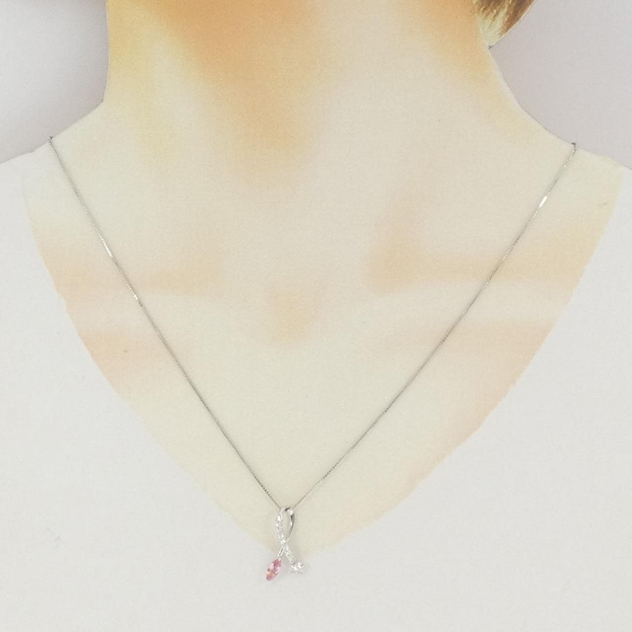 K18WG パパラチアサファイア ネックレス 0.431CT