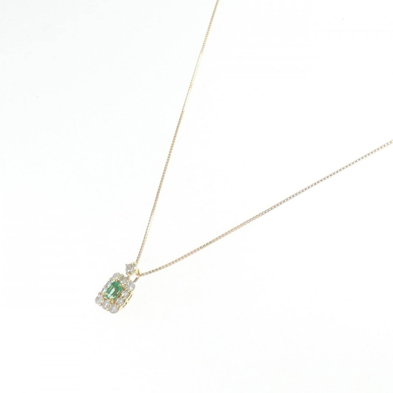 [BRAND NEW] K18YG emerald necklace 0.14CT