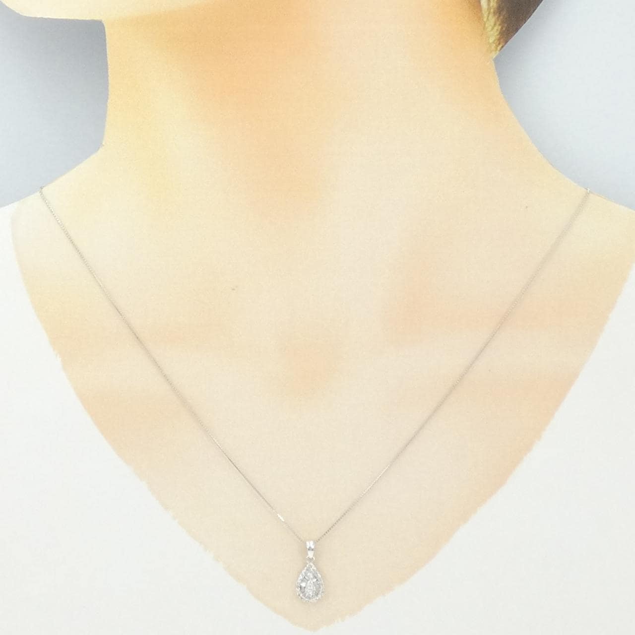 K18WG ダイヤモンド ネックレス 0.20CT