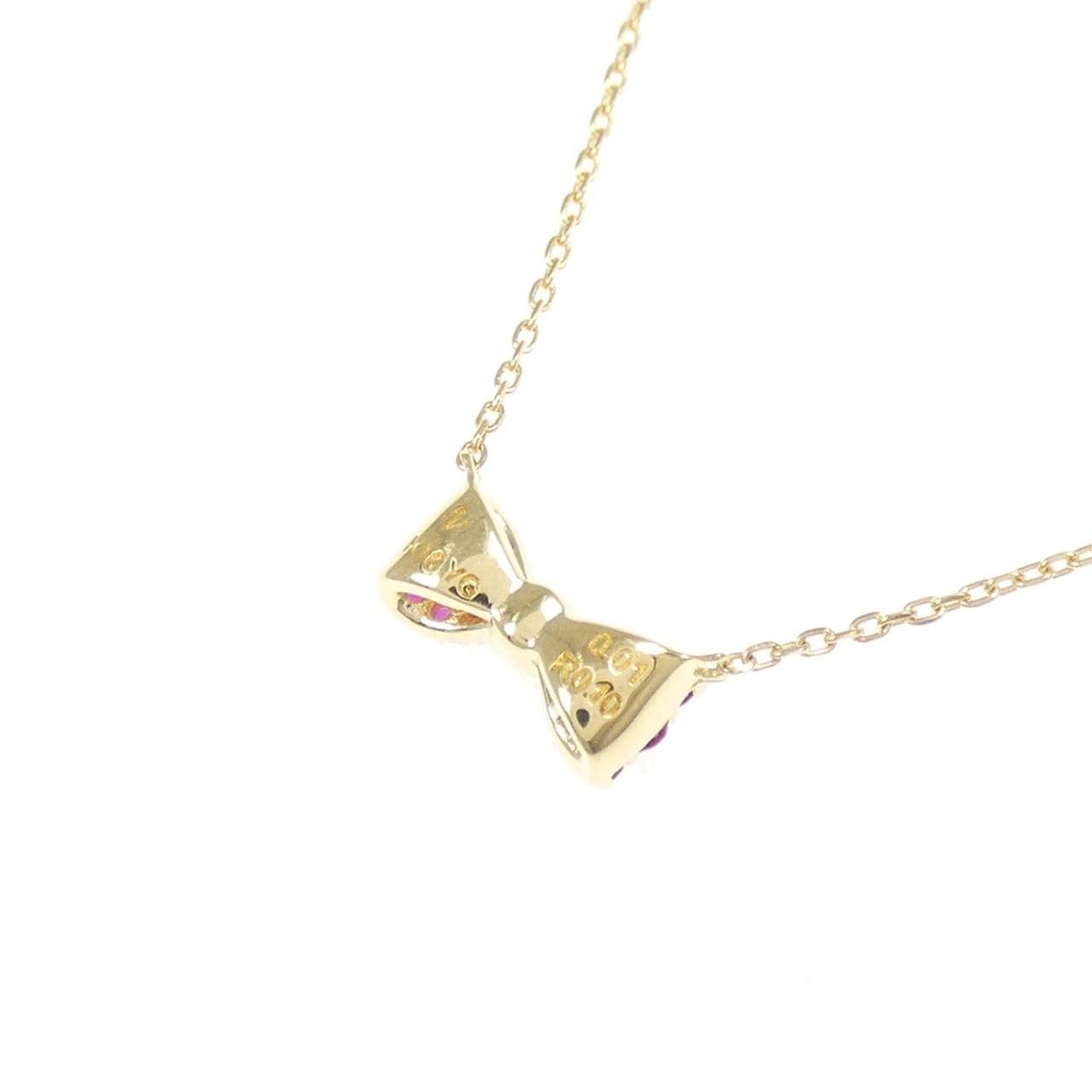 ポンテヴェキオ リボン ルビー ネックレス 0.10CT