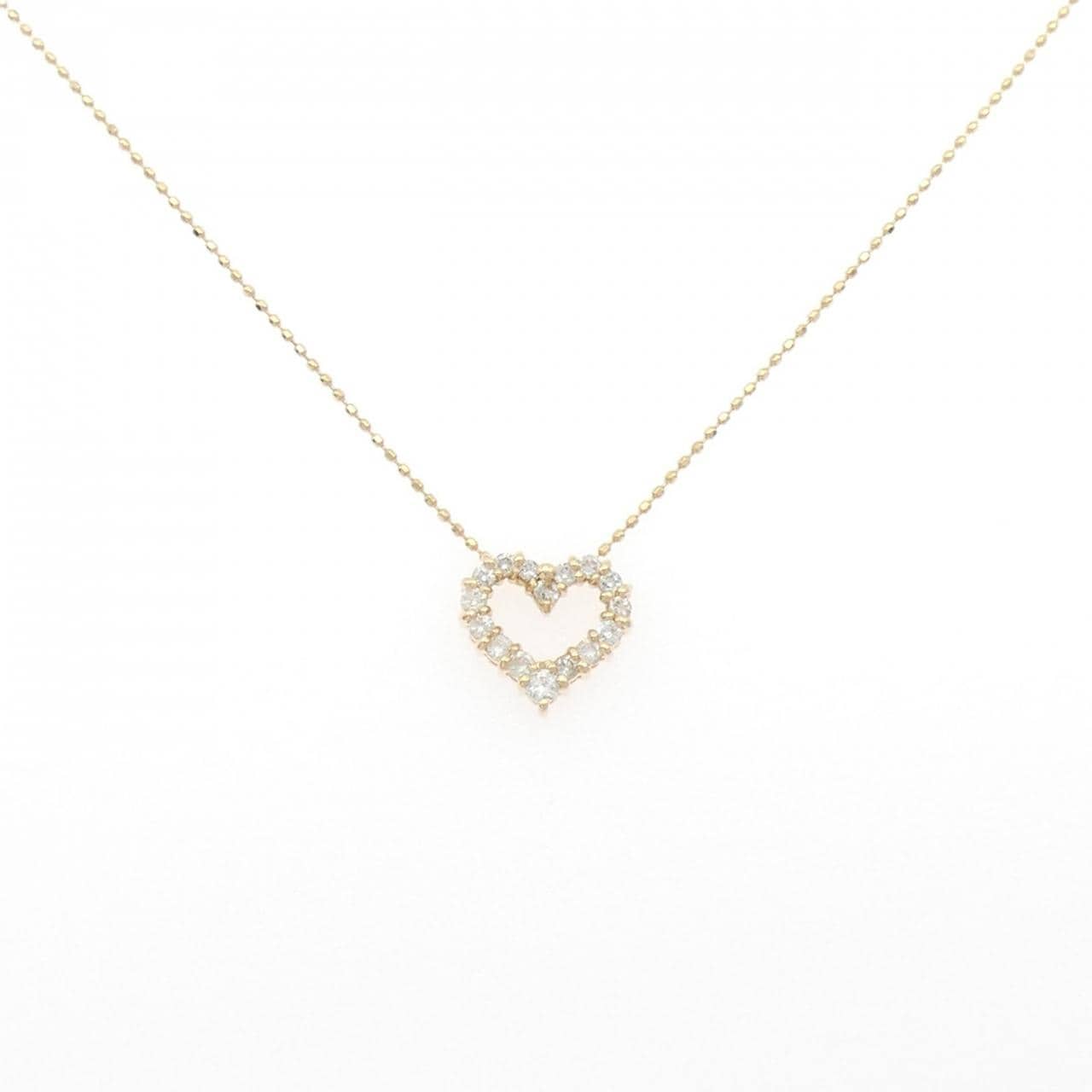 K18PG ハート ダイヤモンド ネックレス 0.30CT