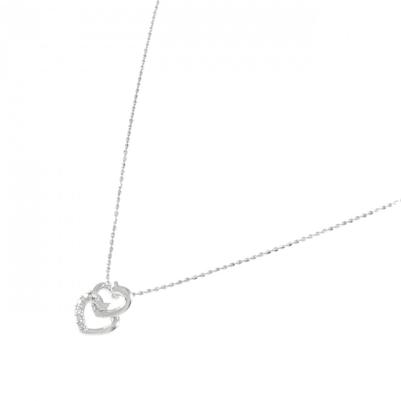 K18WG ハート ダイヤモンド ネックレス 0.04CT