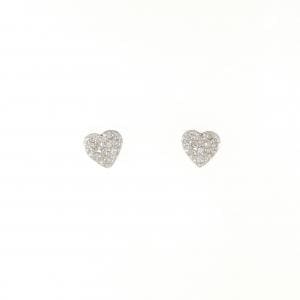 K18WG ハート ダイヤモンド ピアス 0.10CT