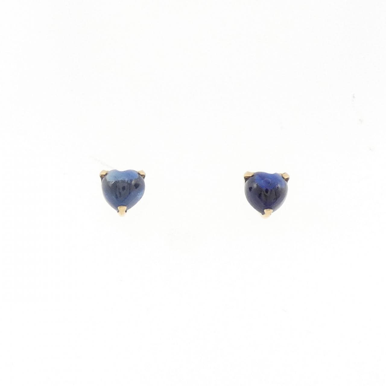 【新品】K18YG ハート サファイヤ ピアス 1.10CT
