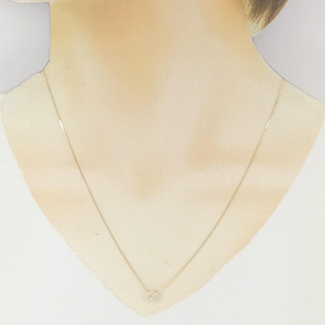 K18YG フラワー ダイヤモンド ネックレス 0.20CT