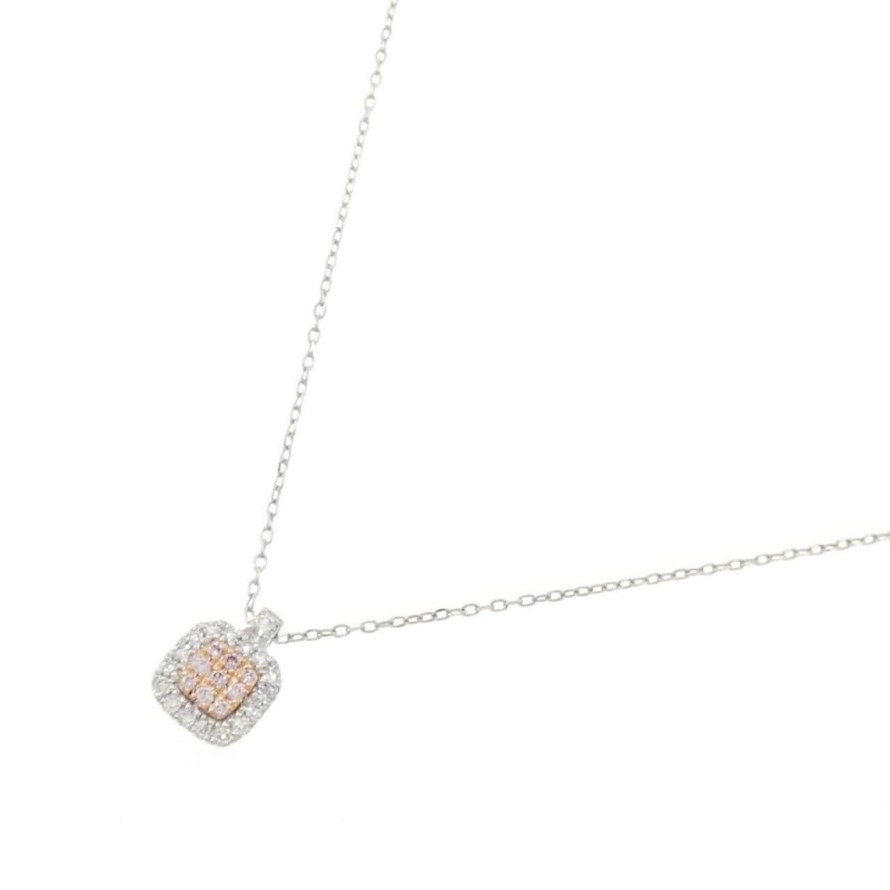 PT950/K18PG ピンクダイヤモンド ネックレス 0.04CT