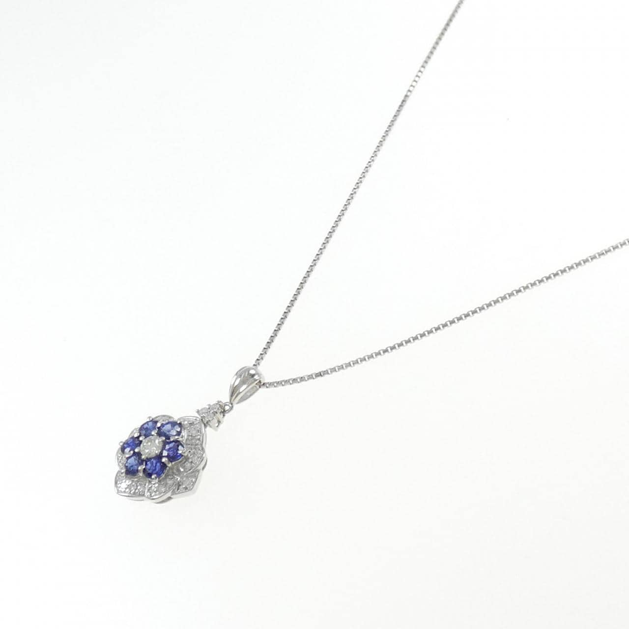 PT Flower Sapphire Necklace 1.50CT