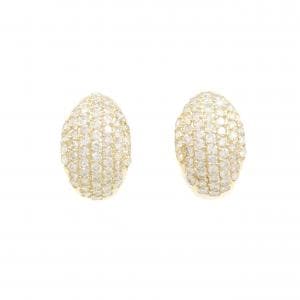 K18YG パヴェ ダイヤモンド イヤリング 2.20CT