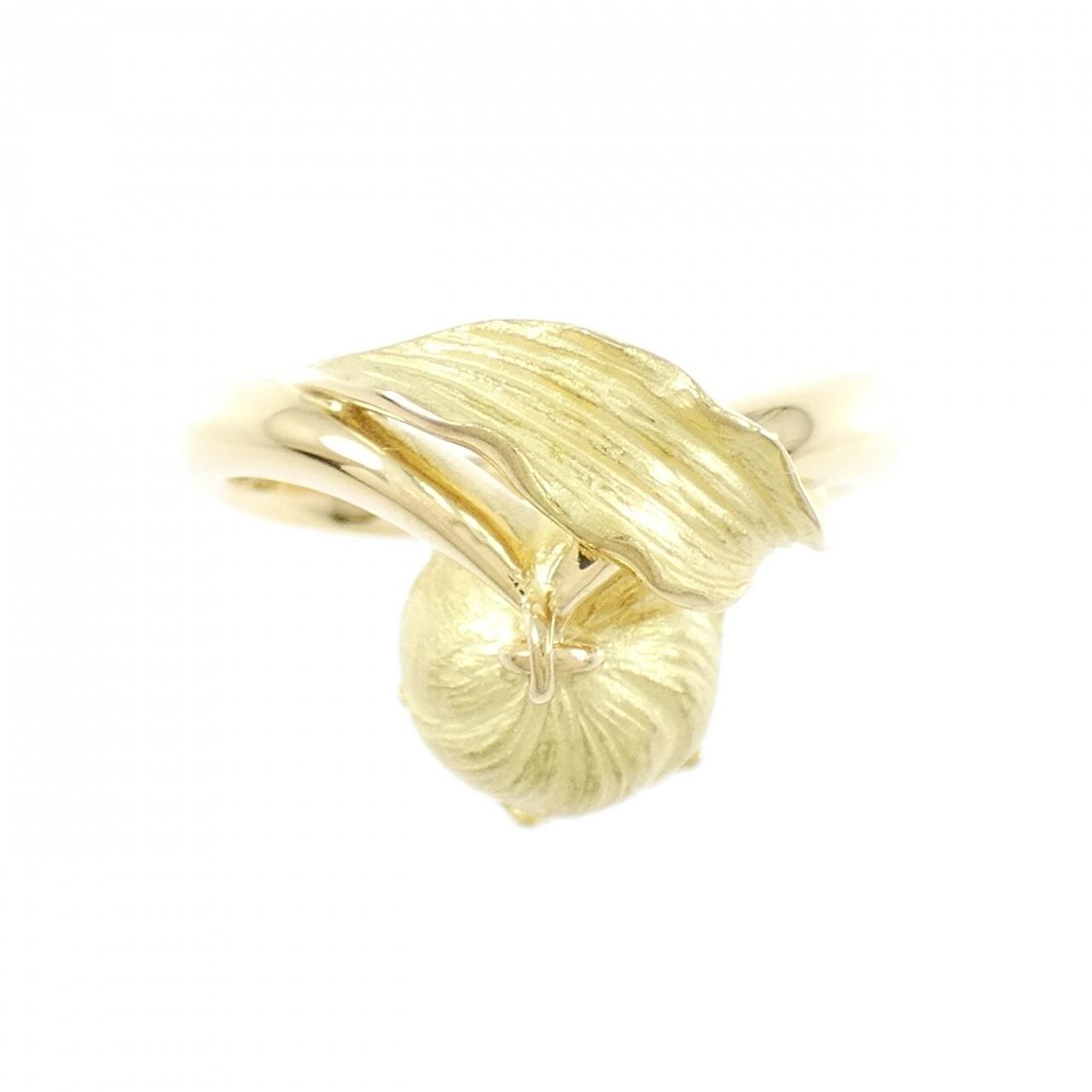 K18YG花朵鑽石戒指0.02CT