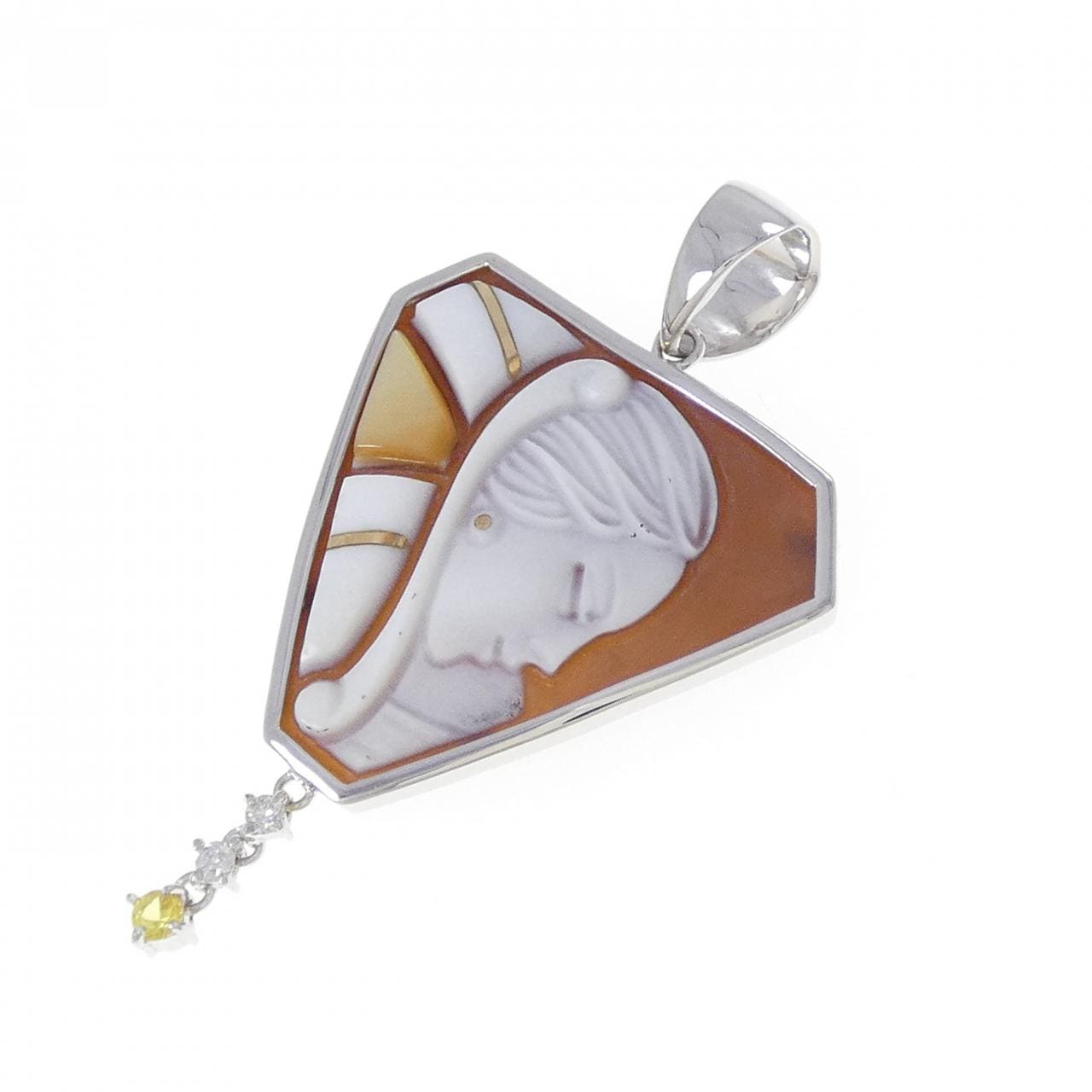 K18WG シェルカメオ ペンダント