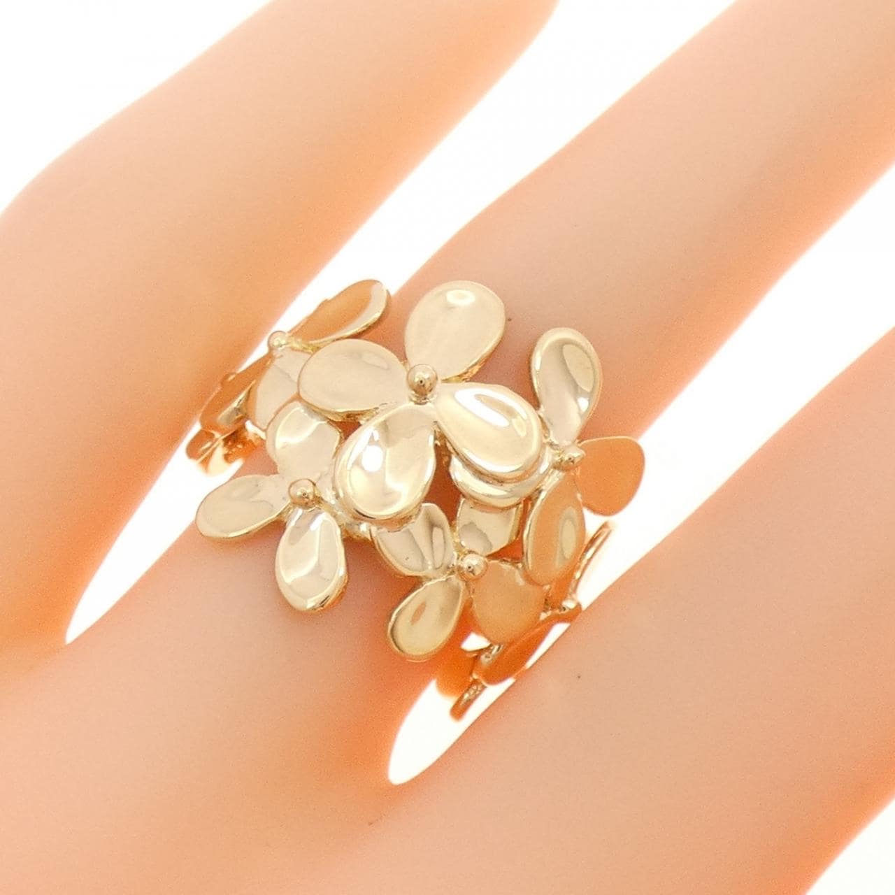 K18YG フラワー リング