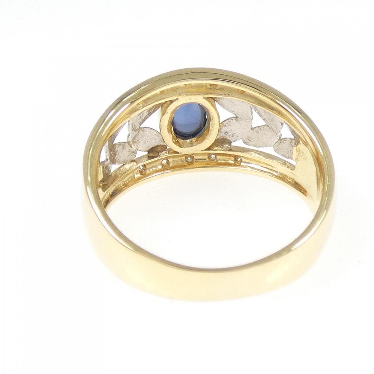 K18YG/PT900 サファイヤ リング 0.59CT