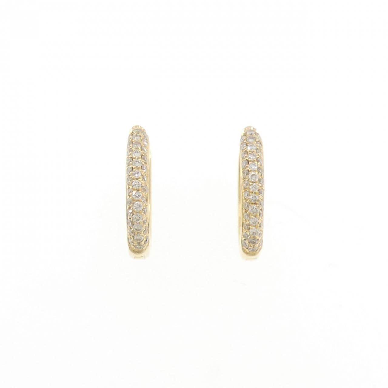 K18YG パヴェ ダイヤモンド ピアス 0.24CT