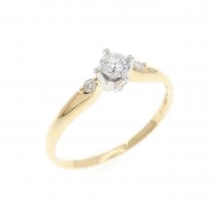 K18YG/PT900 ダイヤモンド リング 0.16CT