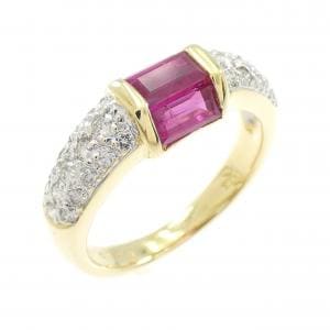 750YG/750WG ルビー リング 1.20CT