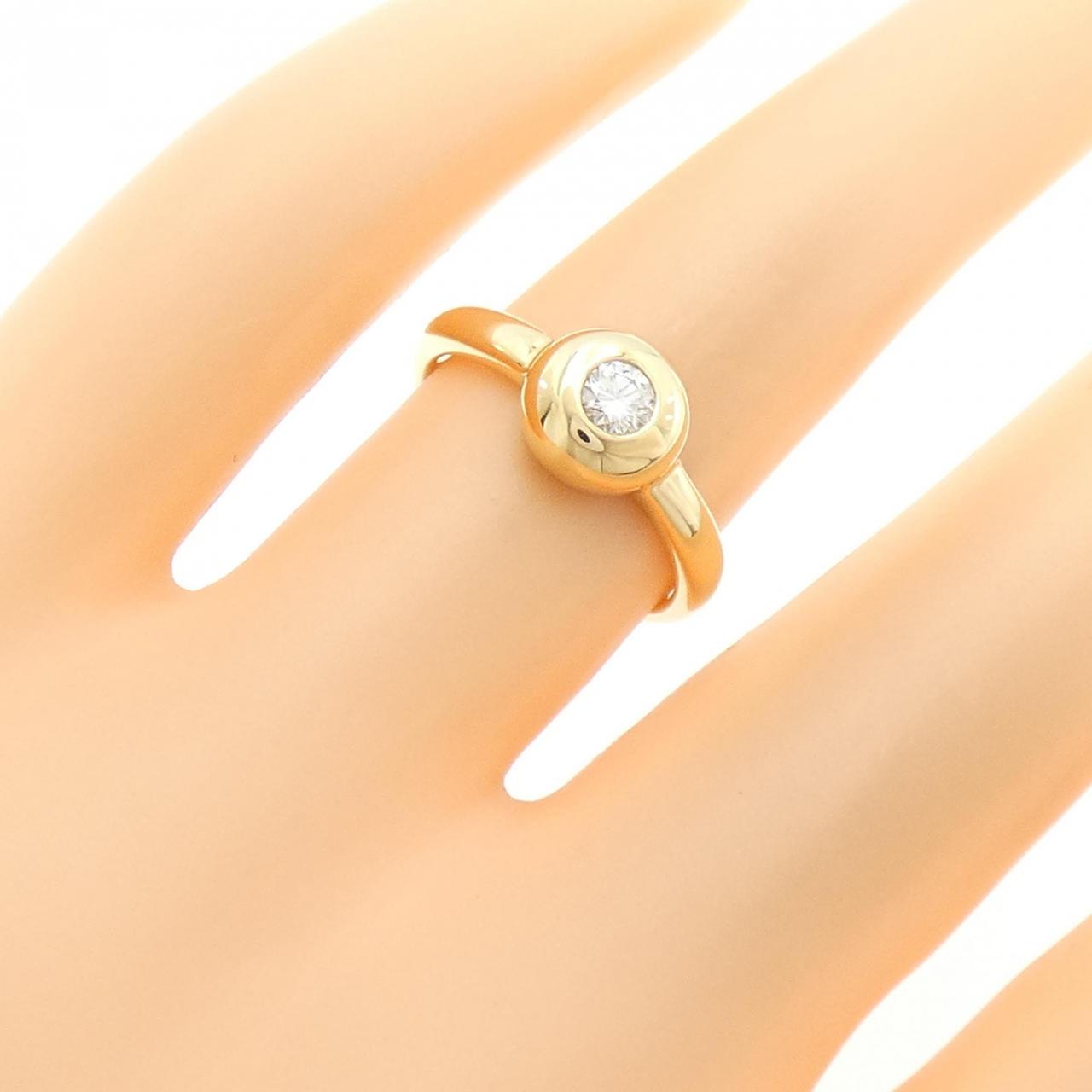750YG ソリティア ダイヤモンド リング 0.13CT