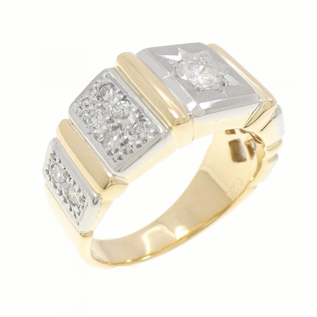 K18YG/PT900 ダイヤモンド リング 0.25CT