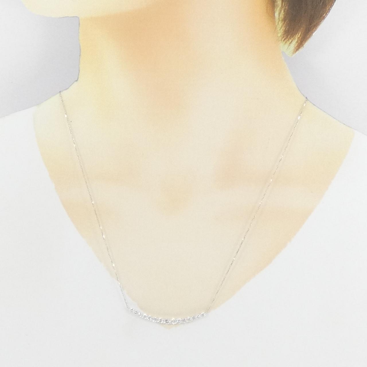 K18WG ダイヤモンド ネックレス 1.00CT