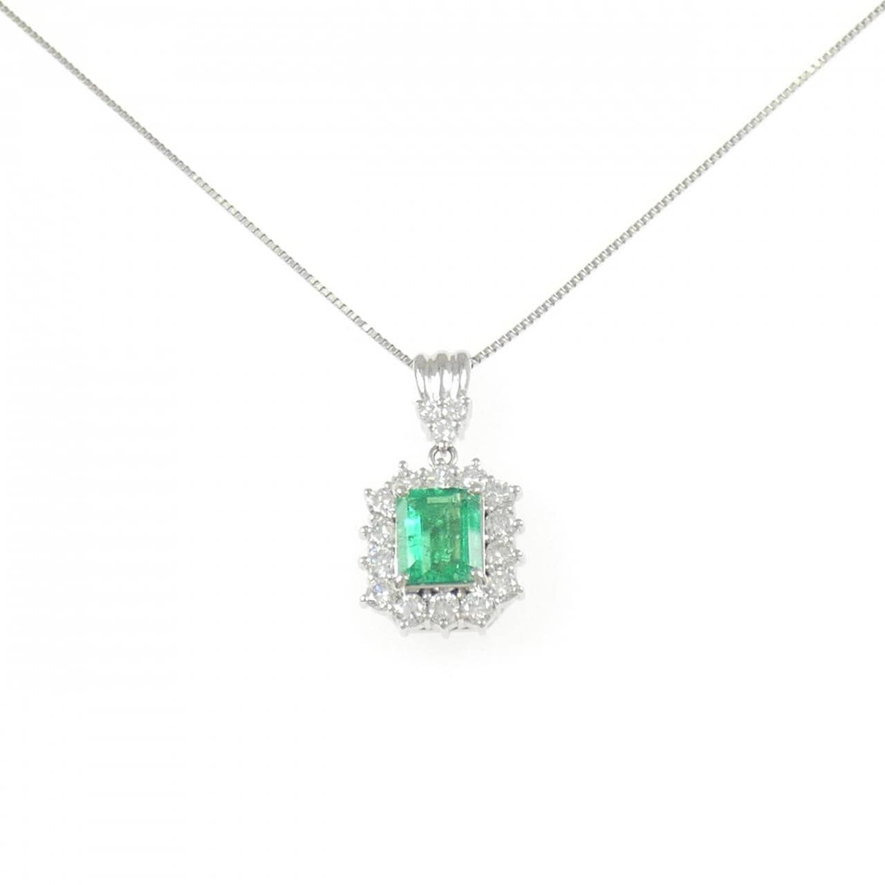 PT900/PT850 エメラルド ネックレス 0.93CT