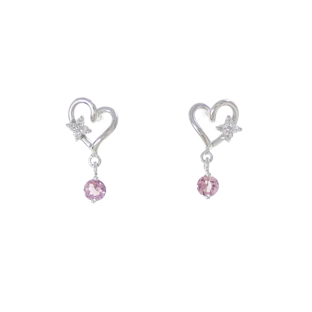 K18WG ハート トルマリン ピアス