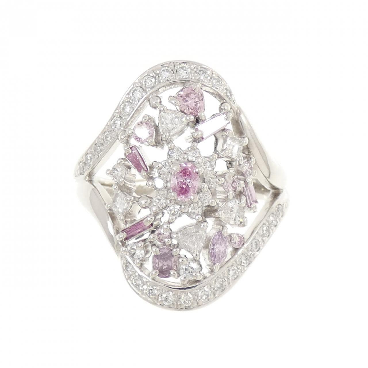 PT900 ダイヤモンド リング 0.084CT FIPP SI2 オーバルカット