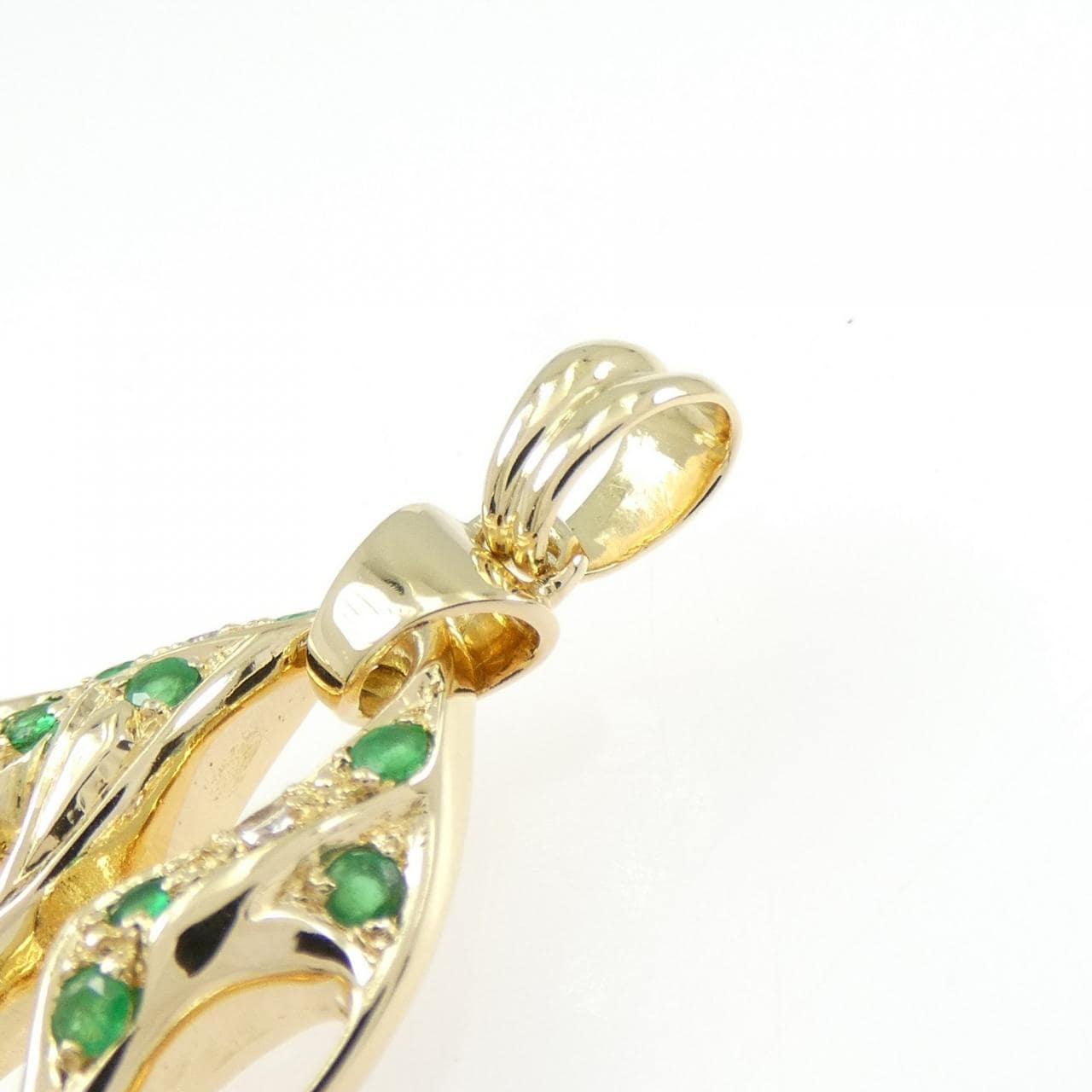 18KYG エメラルド ペンダント 0.20CT