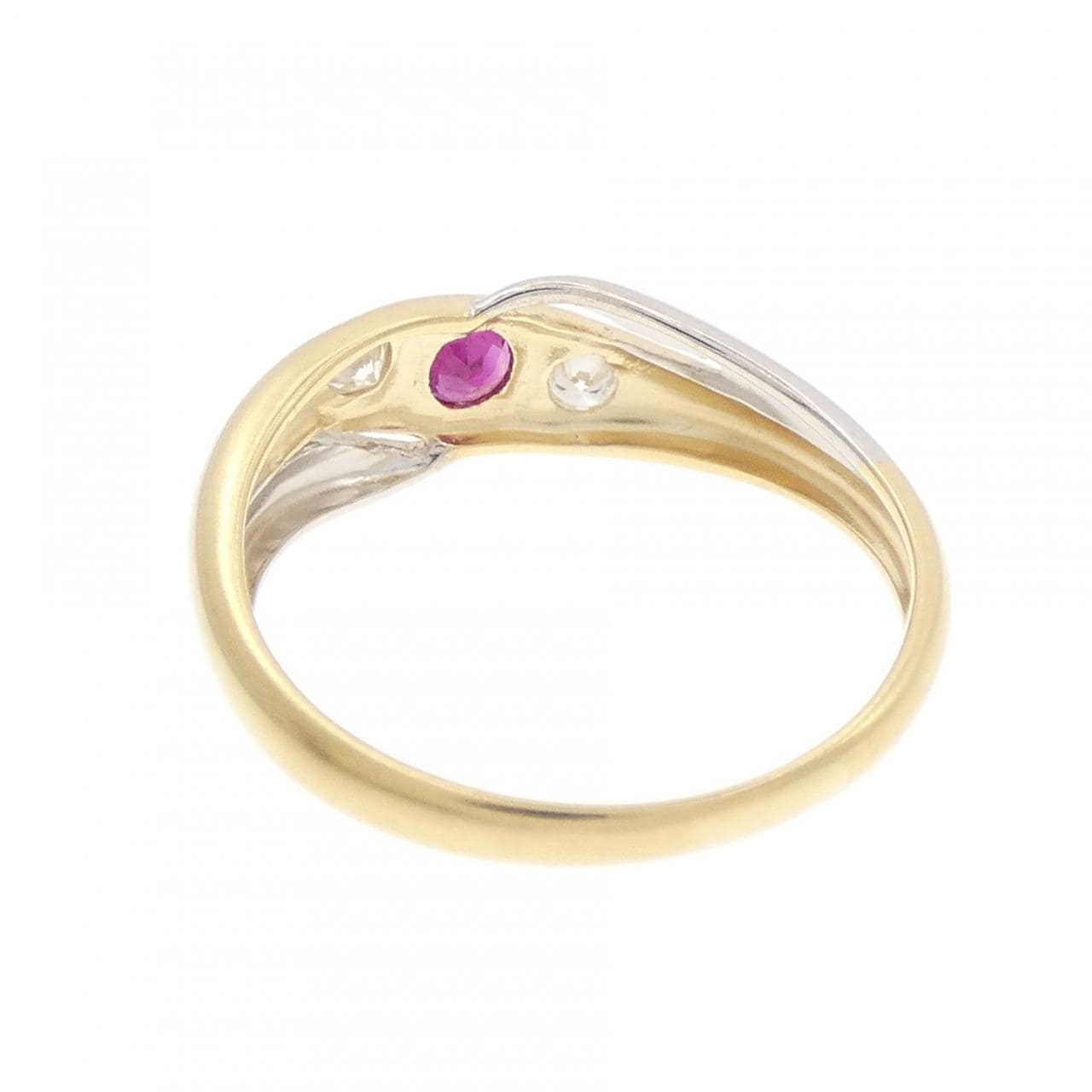 K18YG/K18WG ルビー リング 0.14CT