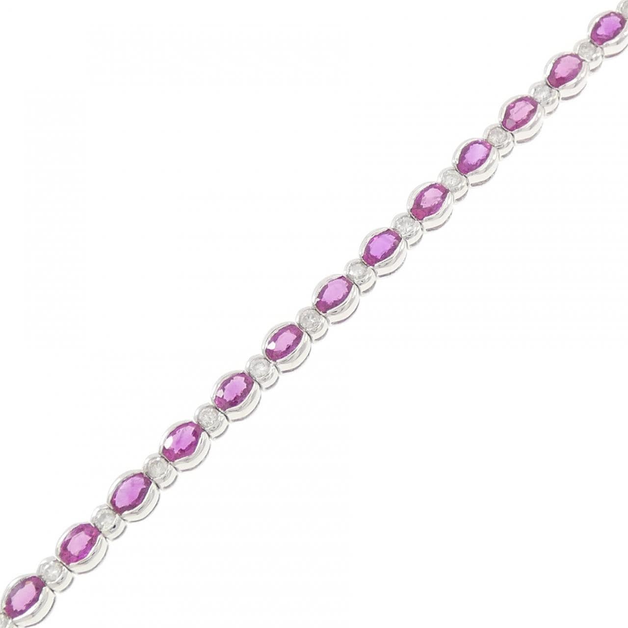 K18WG ルビー ブレスレット 5.85CT