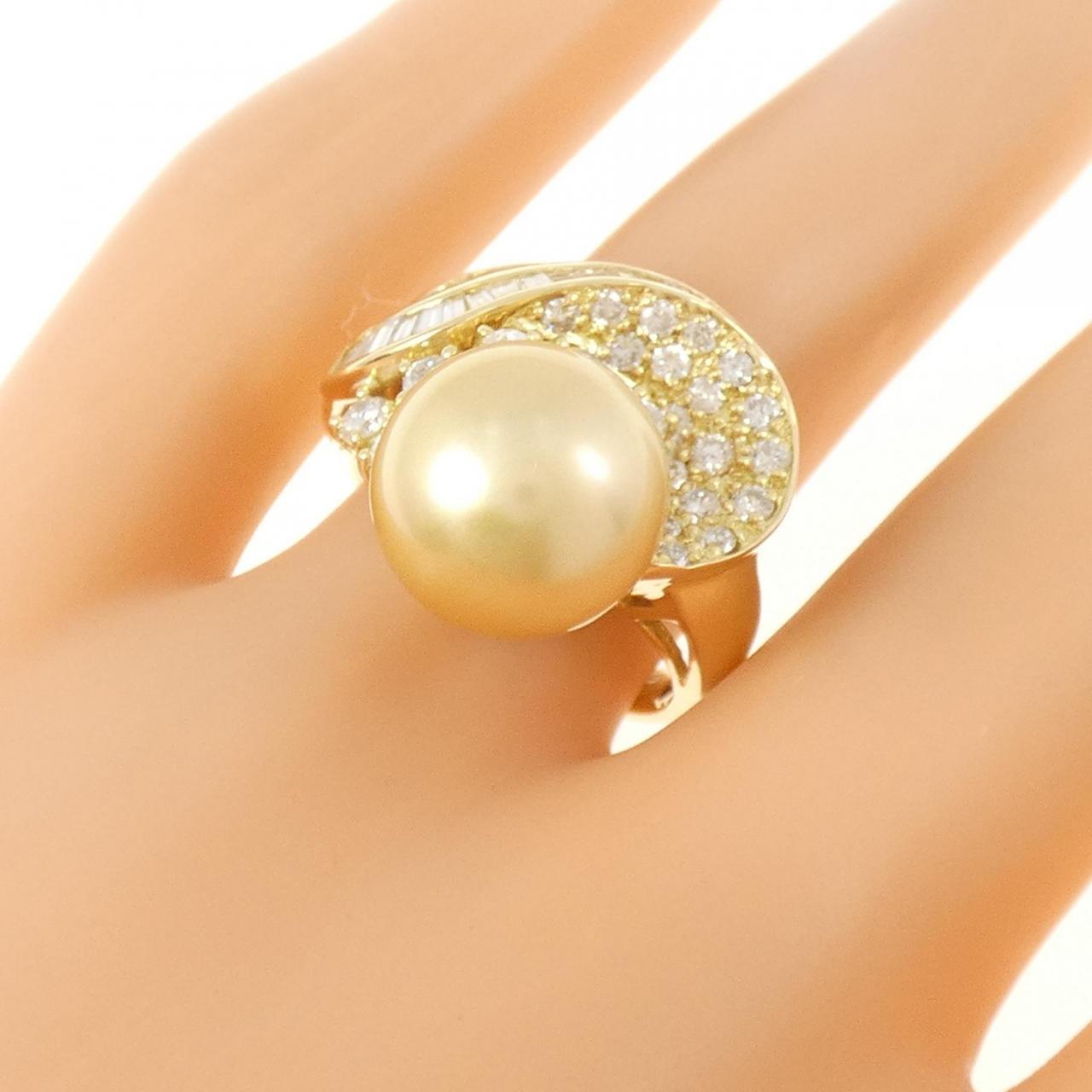 K18YG 白蝶パール リング 11mm