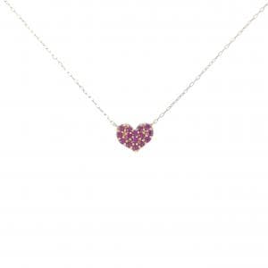 K10YG ハート ルビー ネックレス