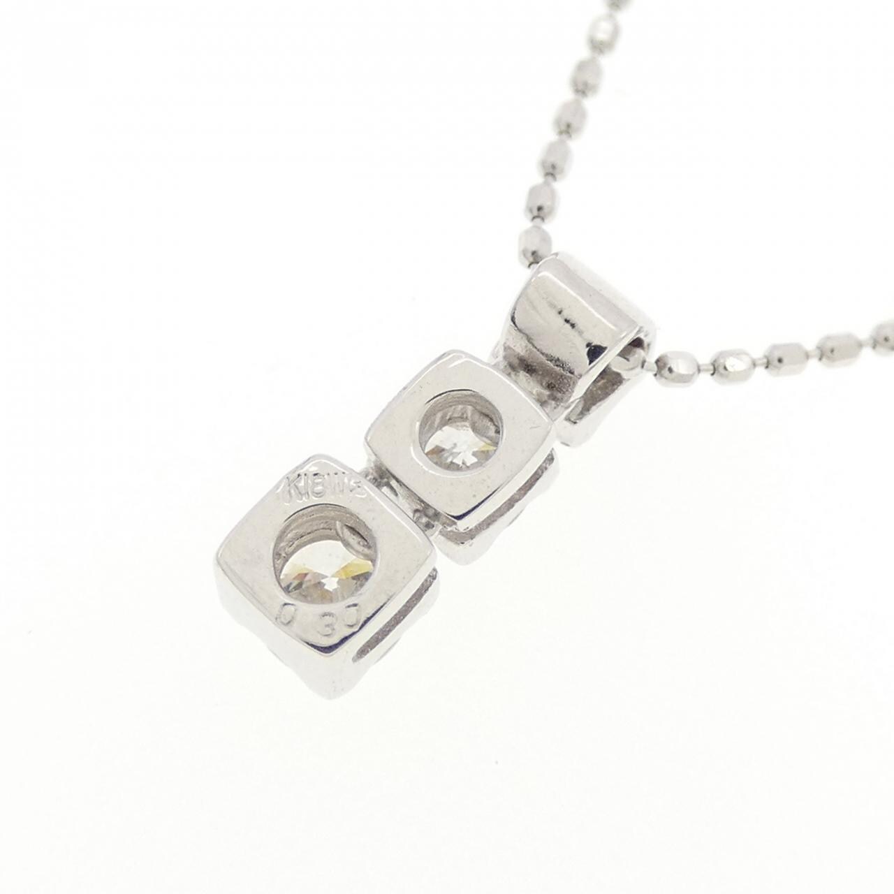 K18WG 三石鑽石項鍊 0.30CT