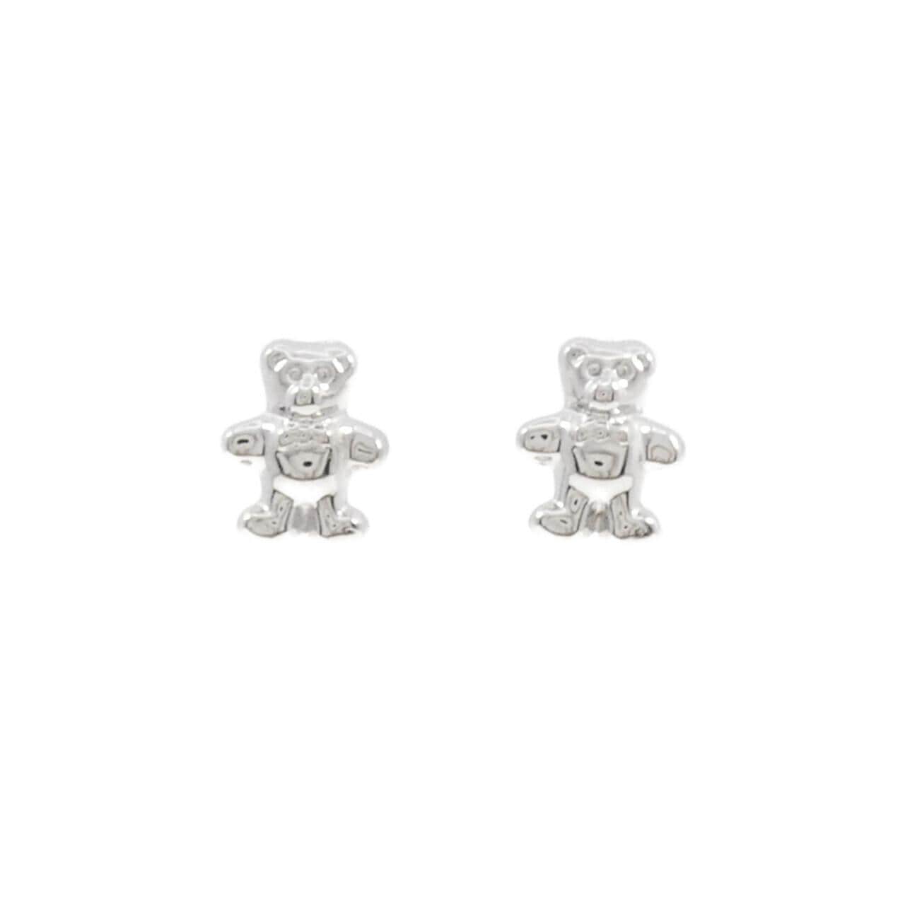 750WG ベア ピアス