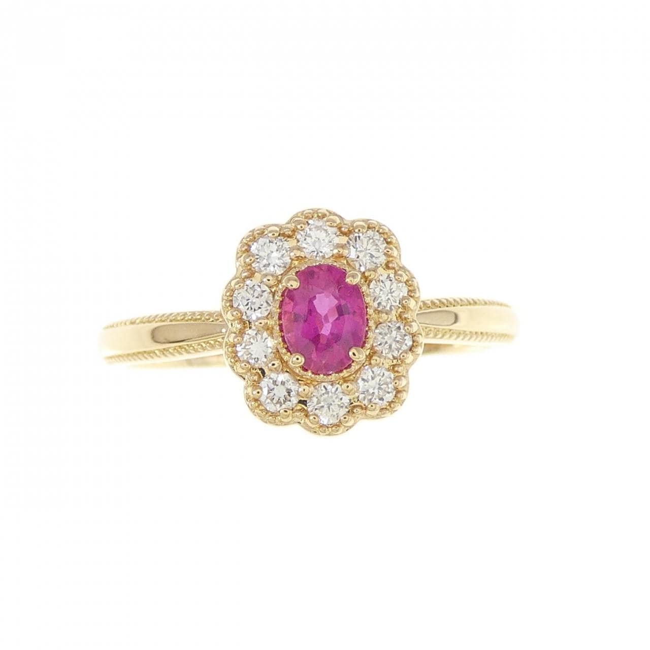 K18YG ルビー リング 0.24CT