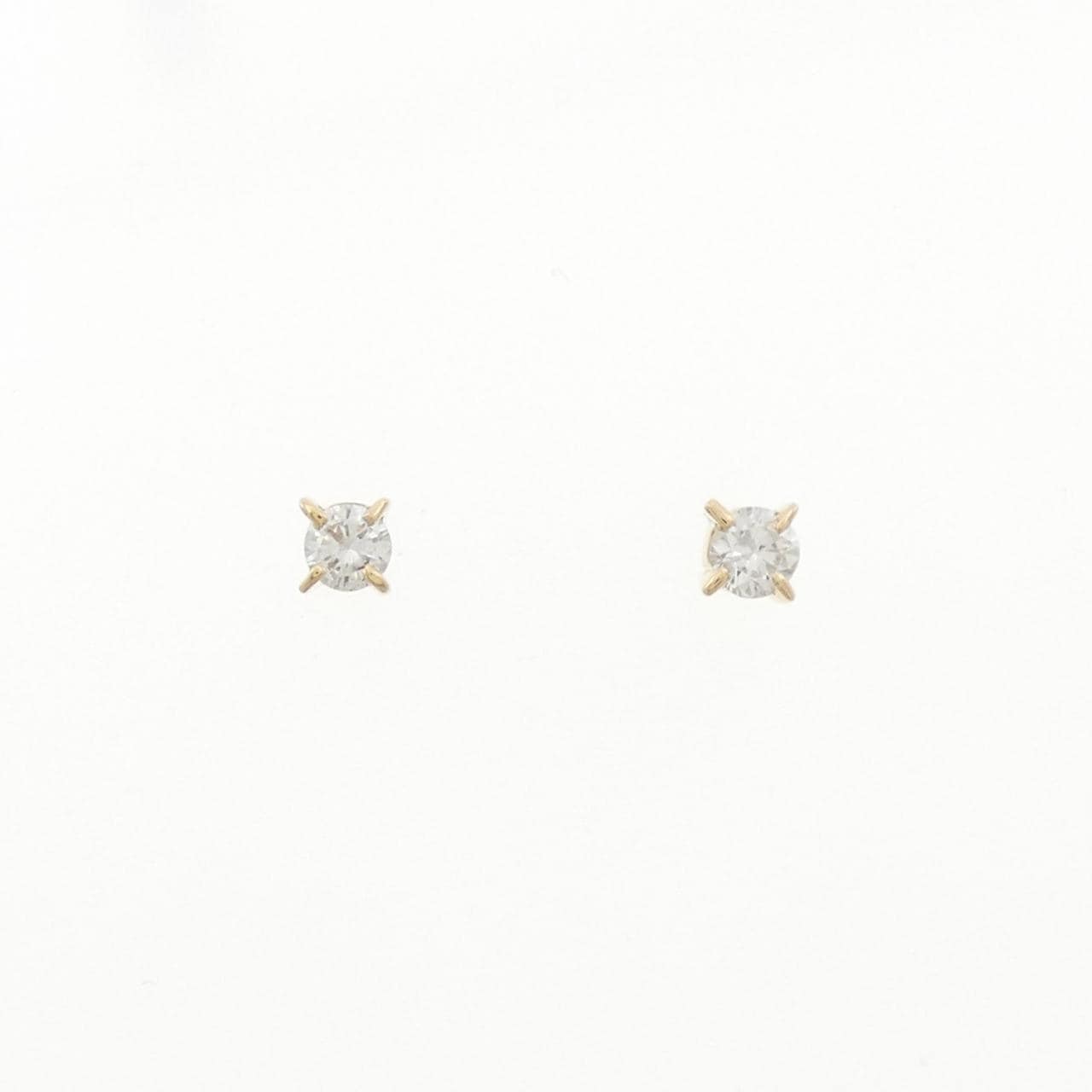 K18YG ソリティア ダイヤモンド ピアス 0.306CT