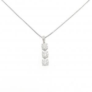 PT900/PT850 スリーストーン ダイヤモンド ネックレス 1.18CT