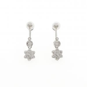 PT850 フラワー ダイヤモンド イヤリング 0.36CT
