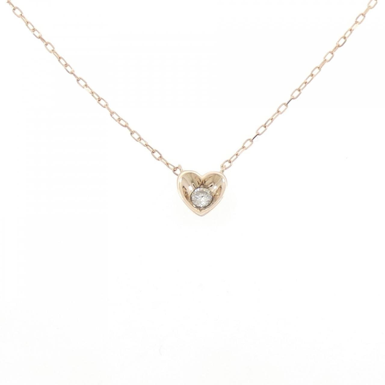 K10PG ハート ダイヤモンド ネックレス 0.07CT