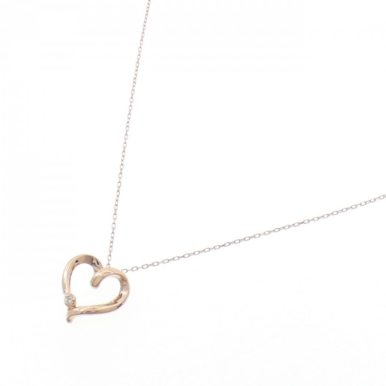 K10PG ハート ダイヤモンド ネックレス 0.01CT