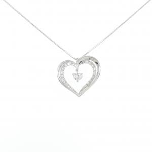 K18WG ハート ダイヤモンド ネックレス 0.219CT