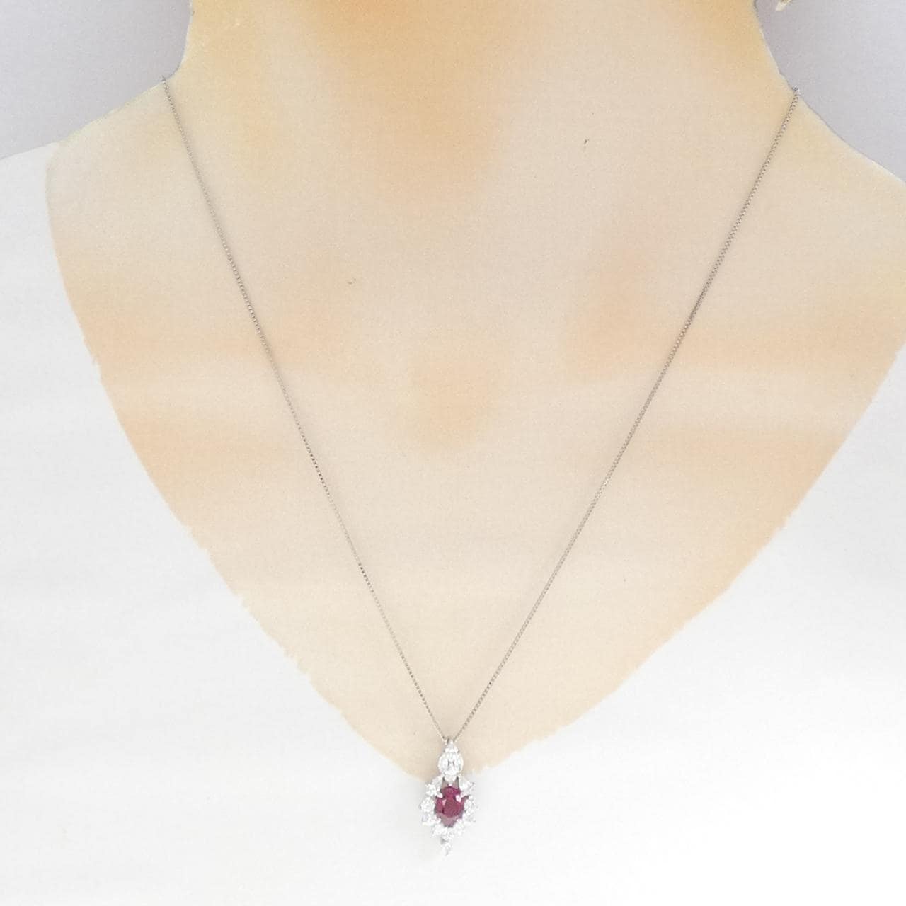 PT900/PT850 ルビー ネックレス 1.09CT ビルマ産