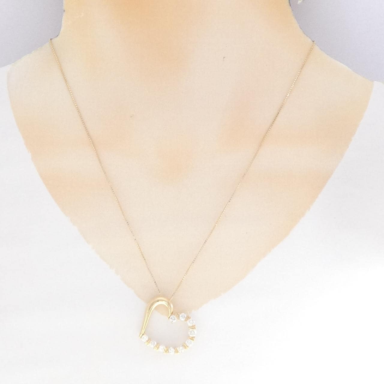 K18YG ハート ダイヤモンド ネックレス 1.00CT